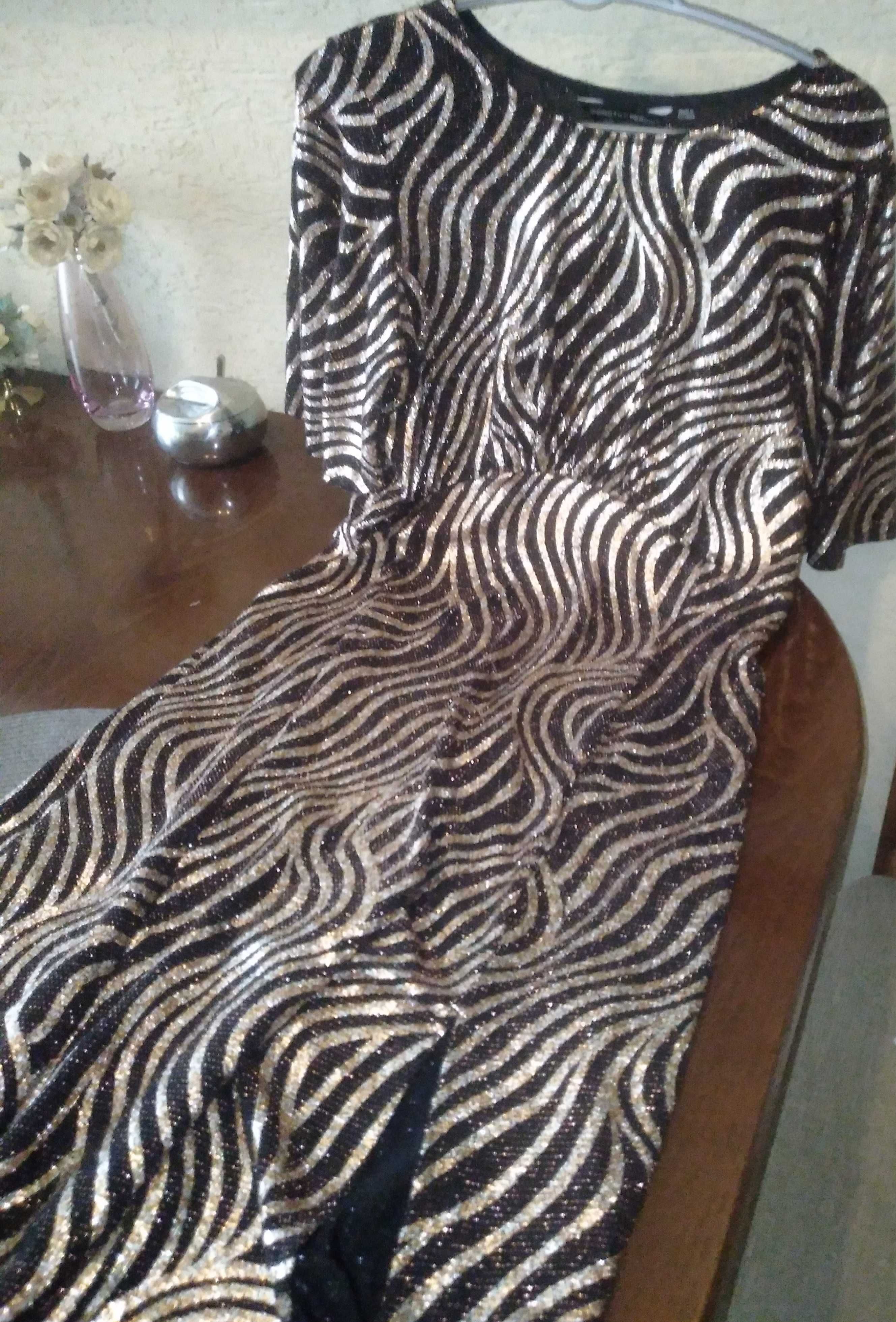 Piekna zloto-czarna sukienka na Sylwestra  Dorothy Perkins 42,xl