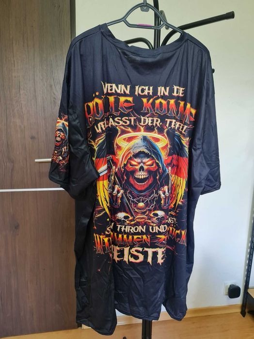 T-shirt Vintage Oversize 5XL z nadrukiem: motyw śmierci