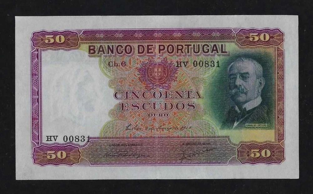 NOTA Portugal 50 Escudos 1938 P-149 EF-AUNC RARE DATE