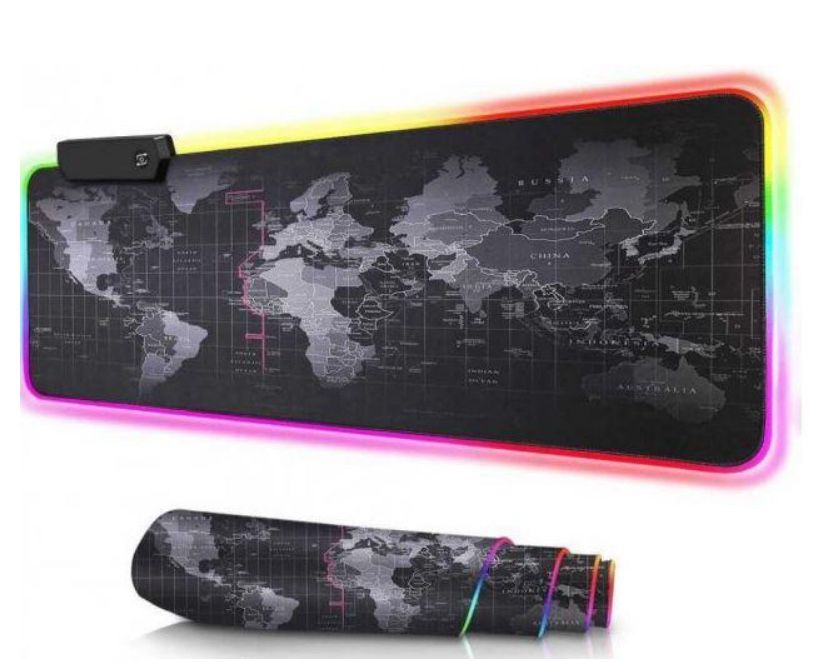 Коврик для мыши мышки с подсветкой BLACK MAP RGB RS-01 80*30СМ