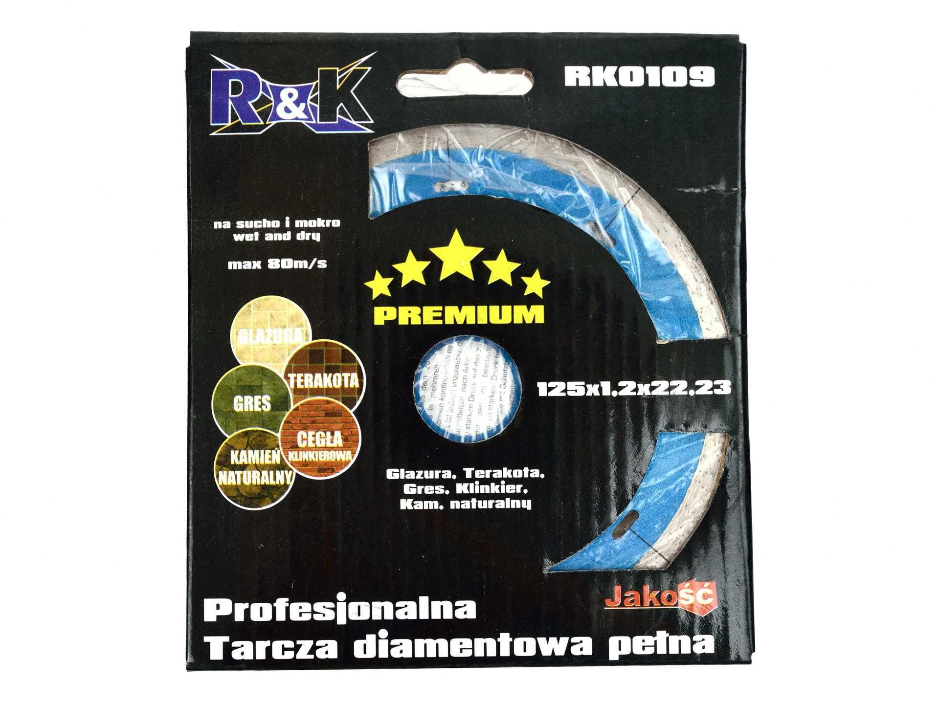 Tarcza diamentowa pełna "hot pressed" 125x22.23xh5mm RK