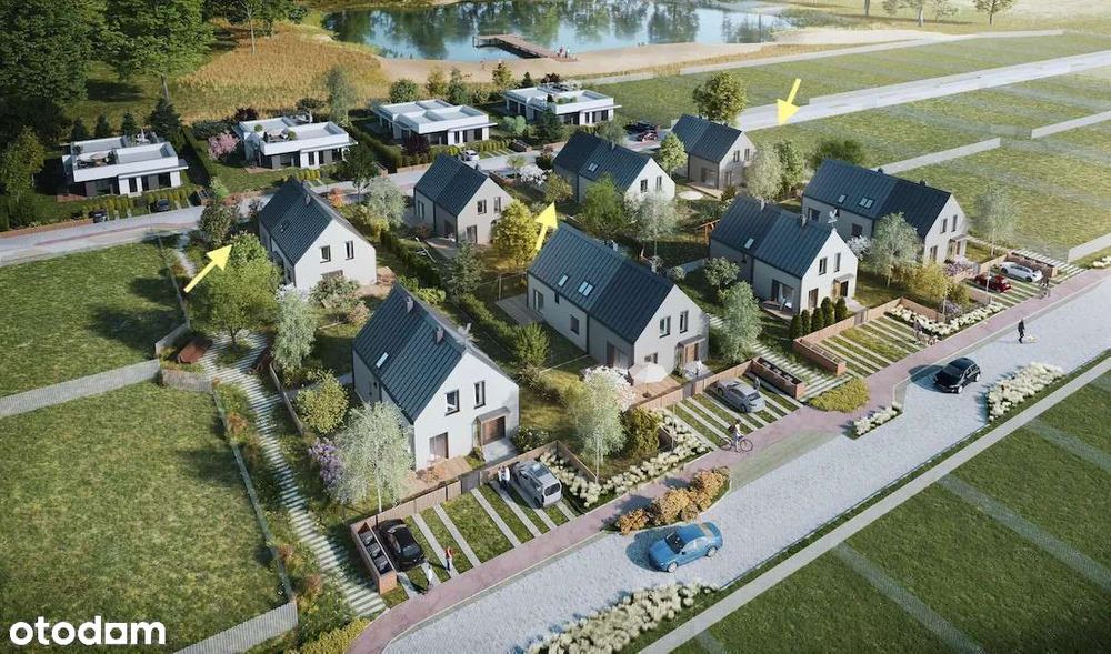 Dom 133 m², nowoczesna klasyka, jezioro, szkoła, sklep, szynobus