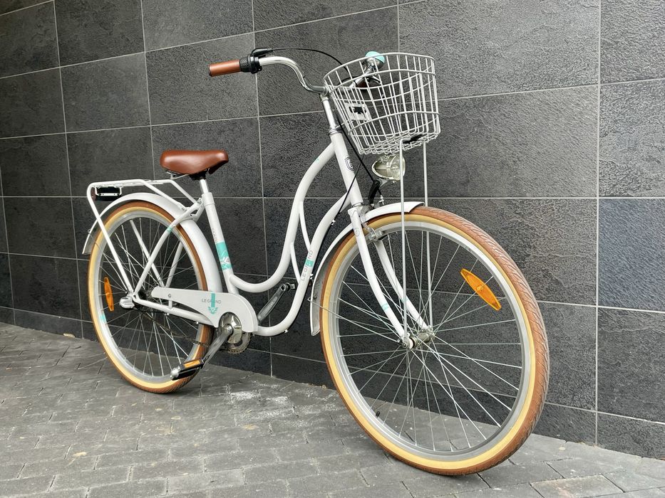 Rower damka holenderski miejski jak nowy kosz retro vintage biały