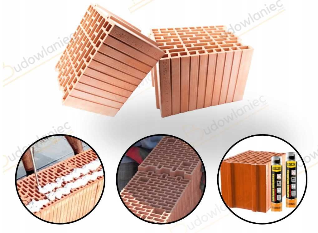 Cegła ceramiczna Pustak 25PW szlif. Ceramika Podkarpacka+HDS Piaseczno