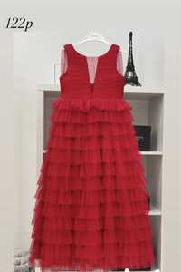 Плаття для дівчинки 122 довге, нарядне, червоне красне 122