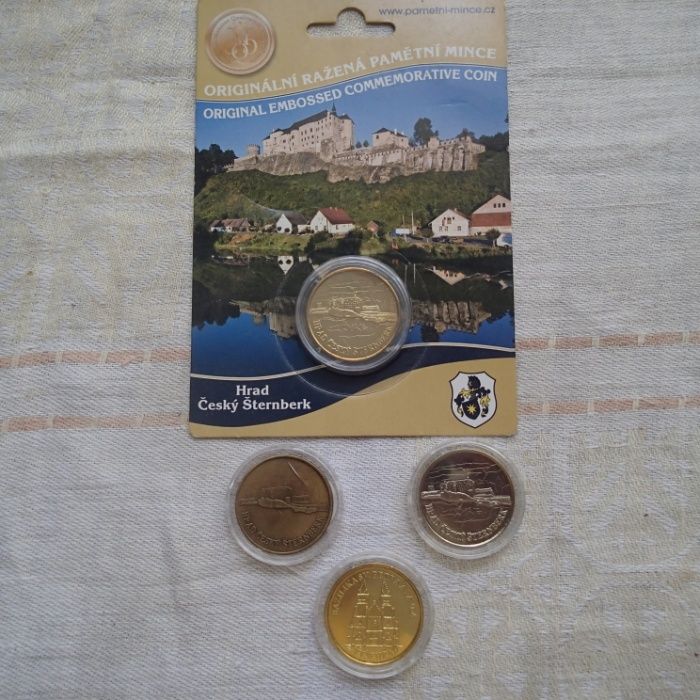 Памятная монета жетон Град Чеський Штернберк Český Šternberk