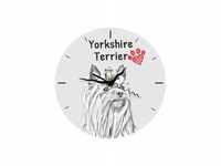 Yorkshire Terrier stojący Zegar z płyty MDF
