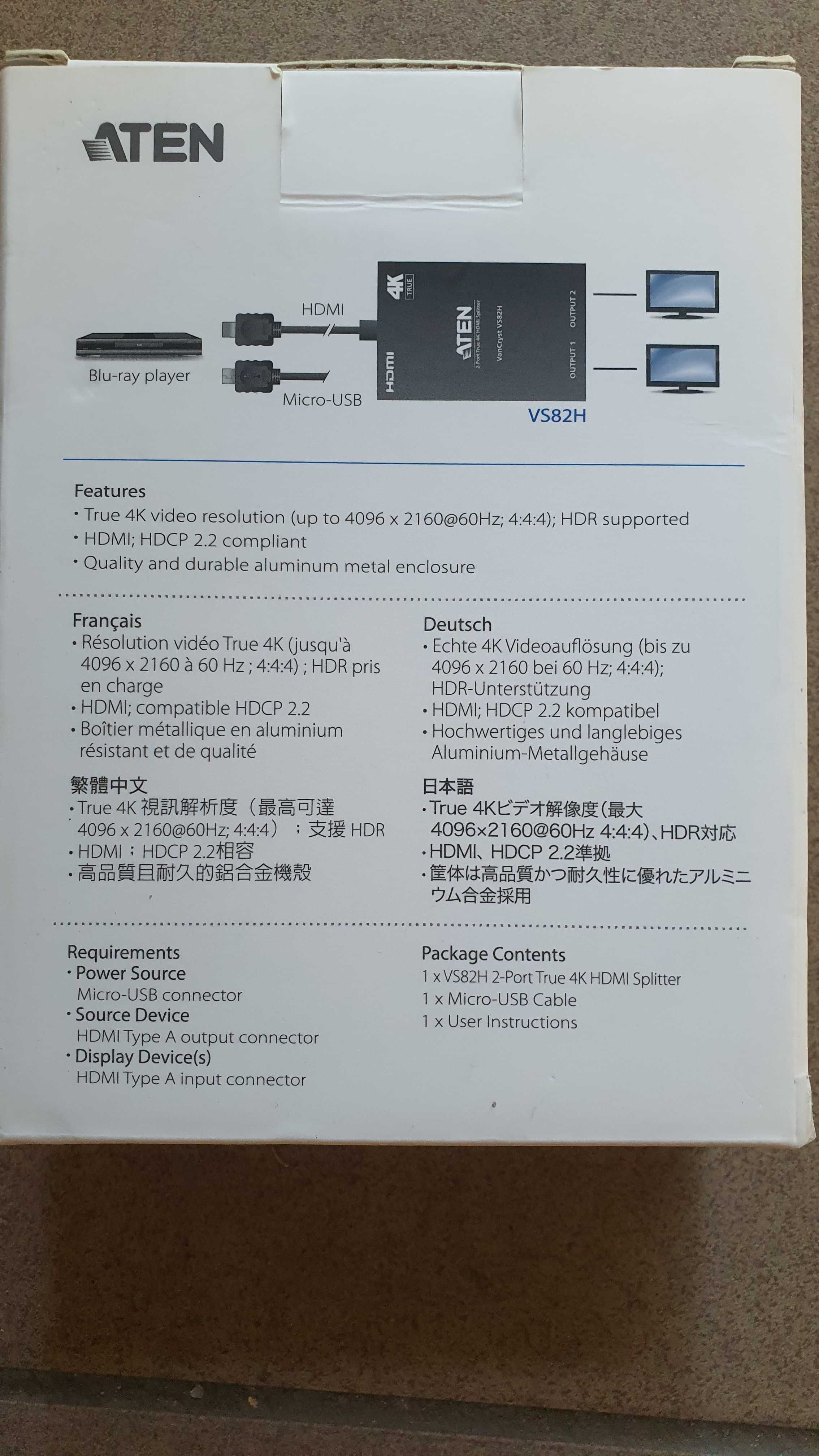 ATEN 4K HDMI splitter 2 port