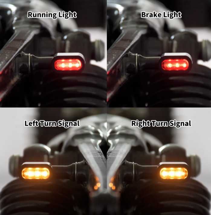 Стоп повторювач Mini LED Black 28x15mm Harley Sportster XL (кт 2шт)