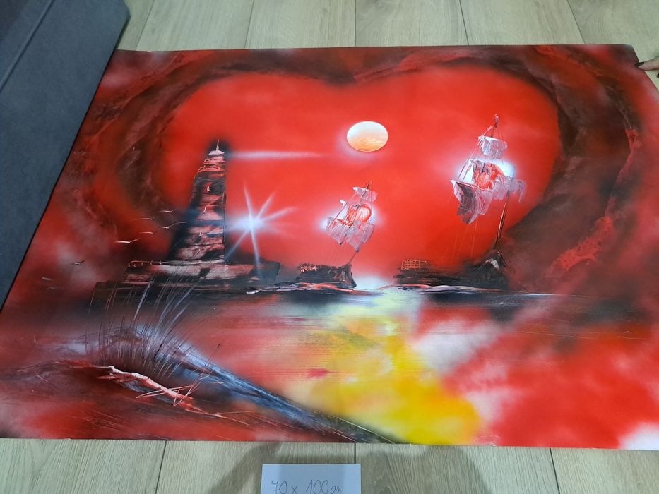 Obraz ręcznie malowany sprayem 70x100cm
