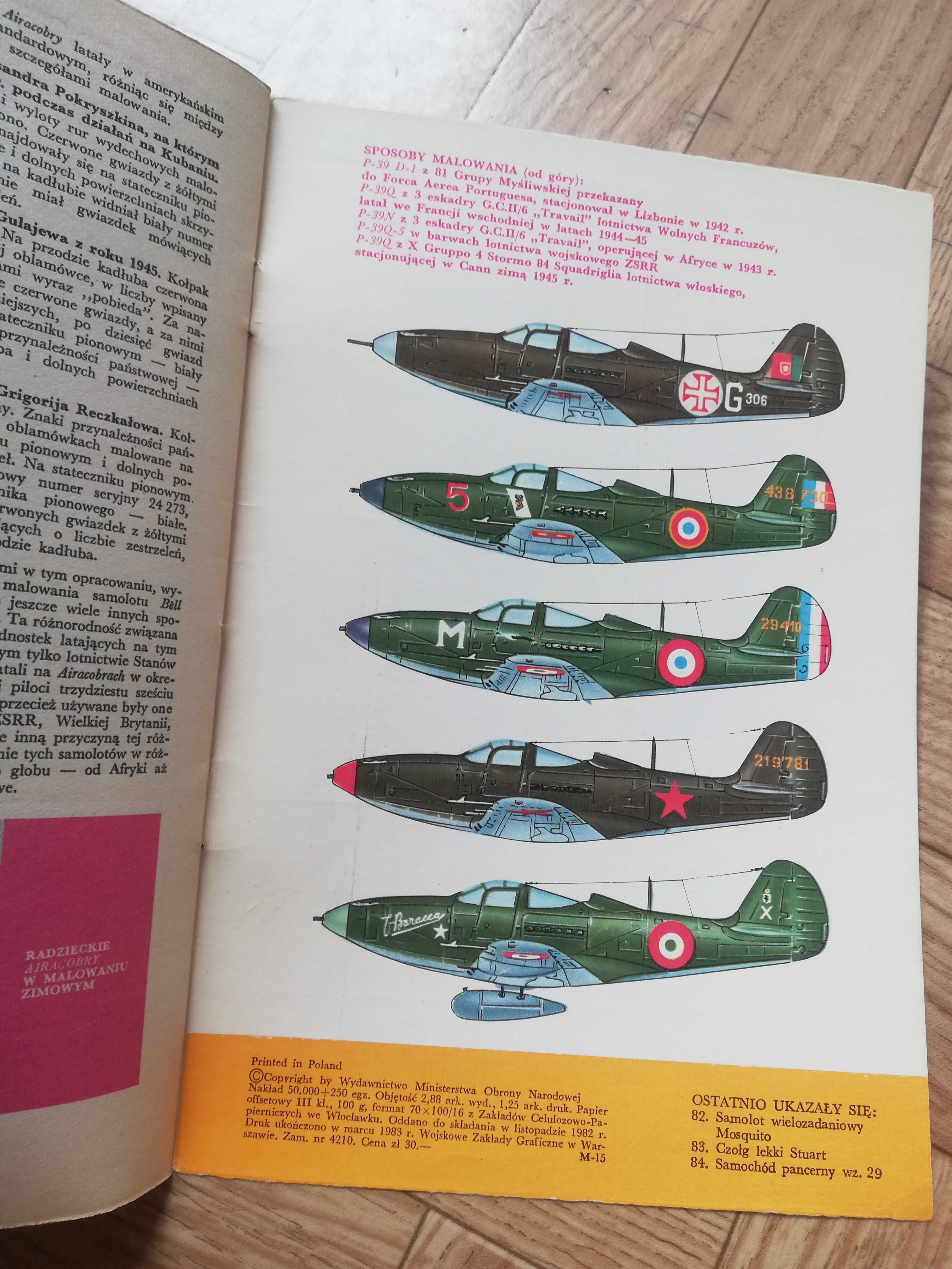 ksiazka: ,,Samolot mysliwski P-39 Airacobra"