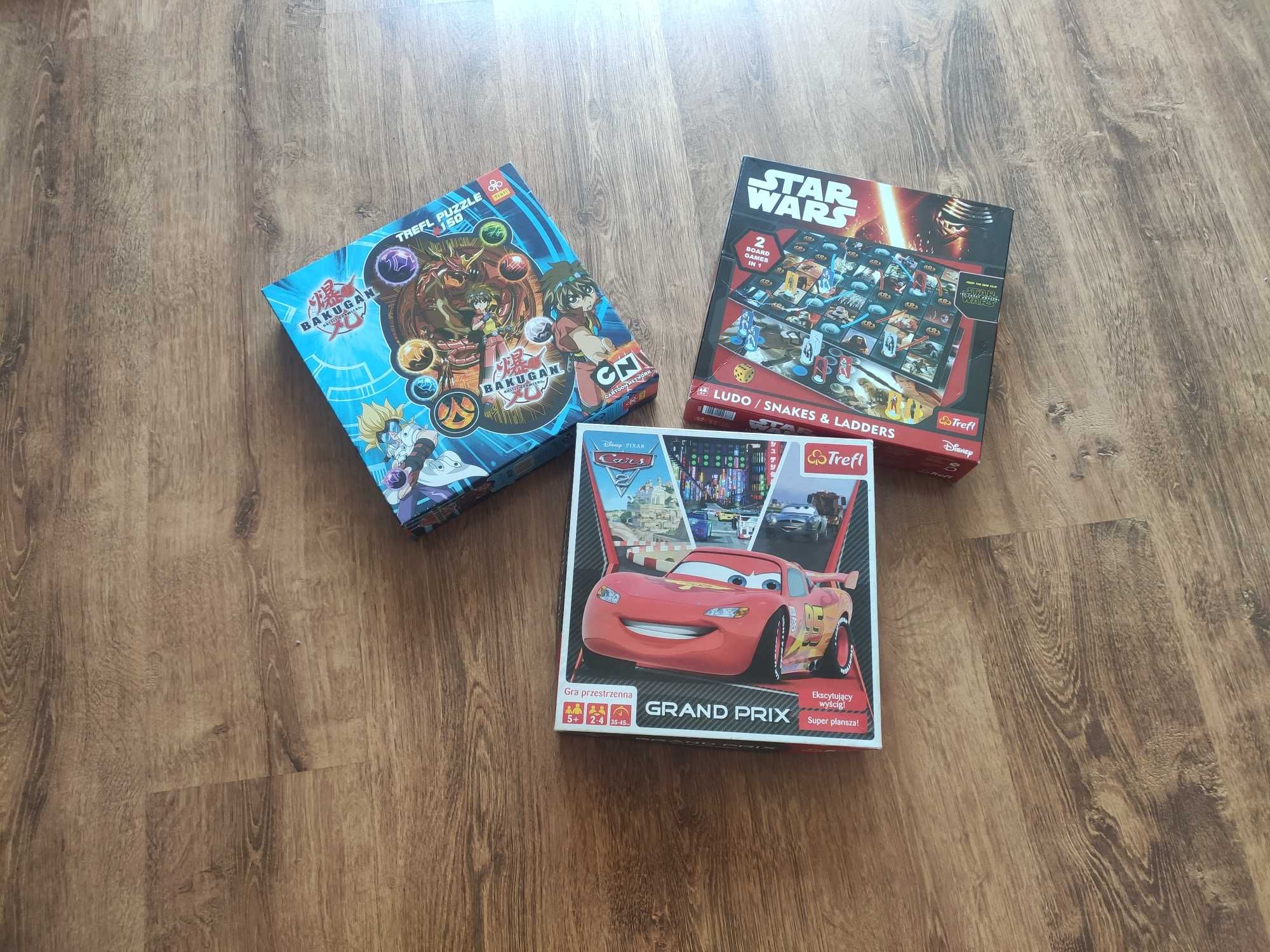 Gry planszowe (cars 2, star wars) + puzzle   (Bakugan)