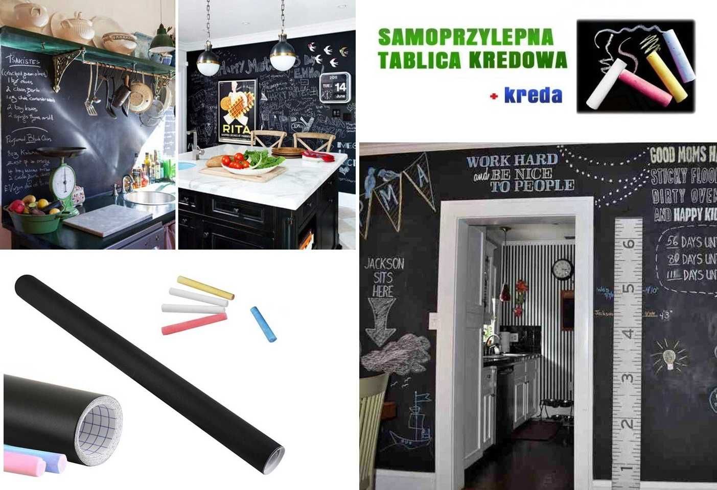 2 x Samoprzylepna tablica kredowa 45x200 tapeta Kreda * Video-Play