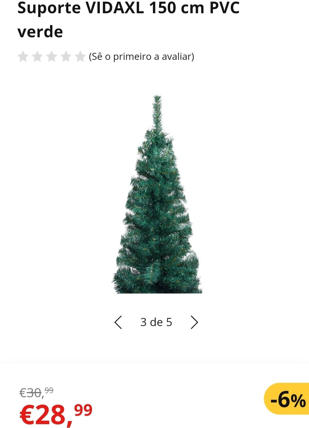 Árvore de Natal fina  150cm