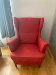 Fotel uszak IKEA STRANDMON czerwony