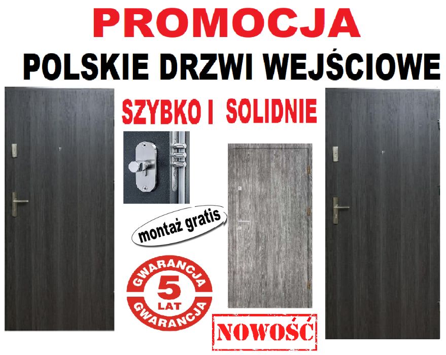 Drzwi wejściowe ZEWNĘTRZNE-wewnętrzne z montażem do mieszkania w bloku