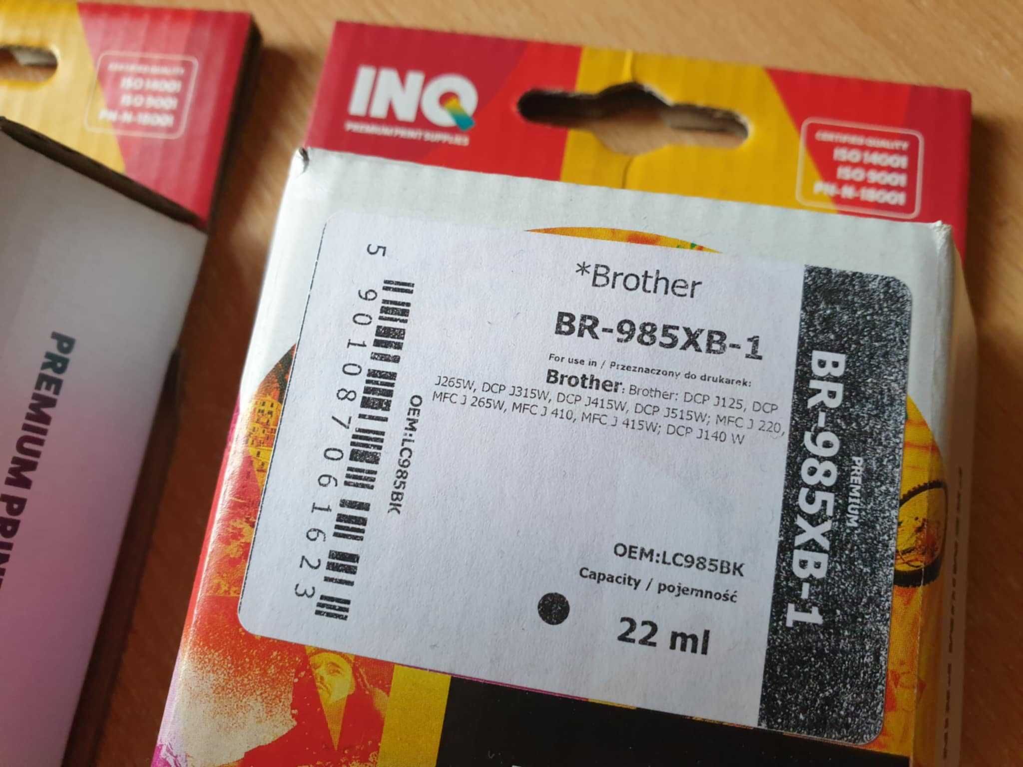Okazja 4 x Tusz do drukarki INQ Brother LC 985 XL black + 2x kolor