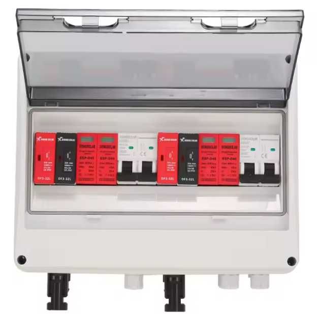 Quadro DC Solar fotovoltaico com proteção contra raios e Fusíveis 600V