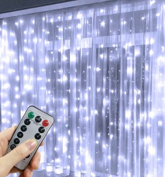 Гирлянда штора на пульте 3*3м занавес 3*2 гірлянда підсвітка нічник