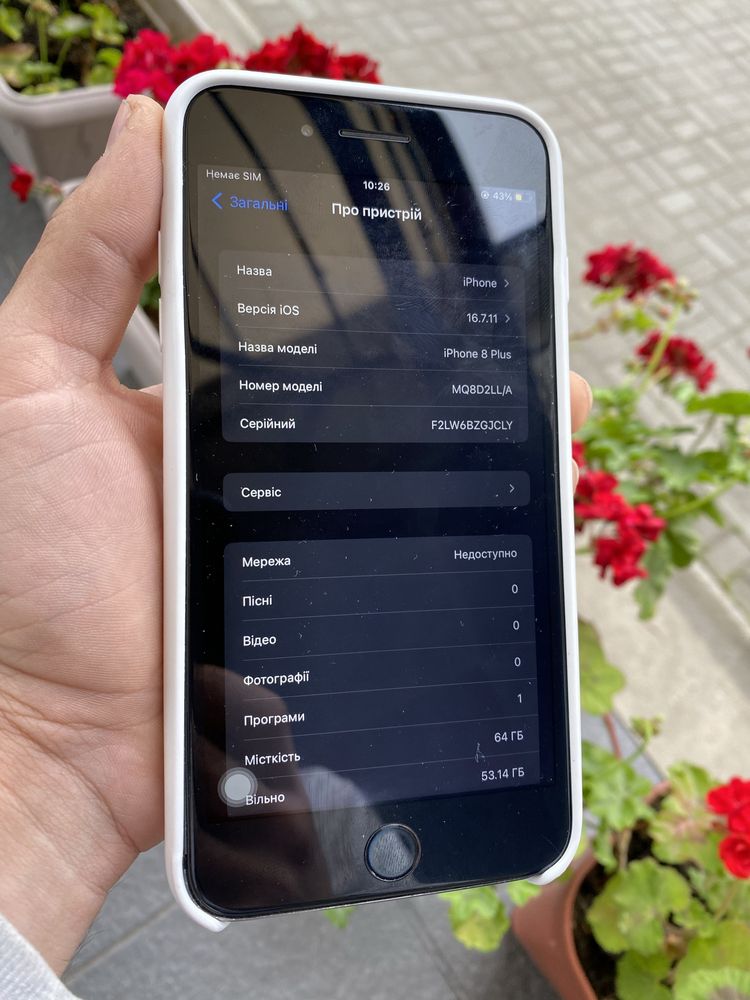 Iphone 8+ 64 gb 100% akb