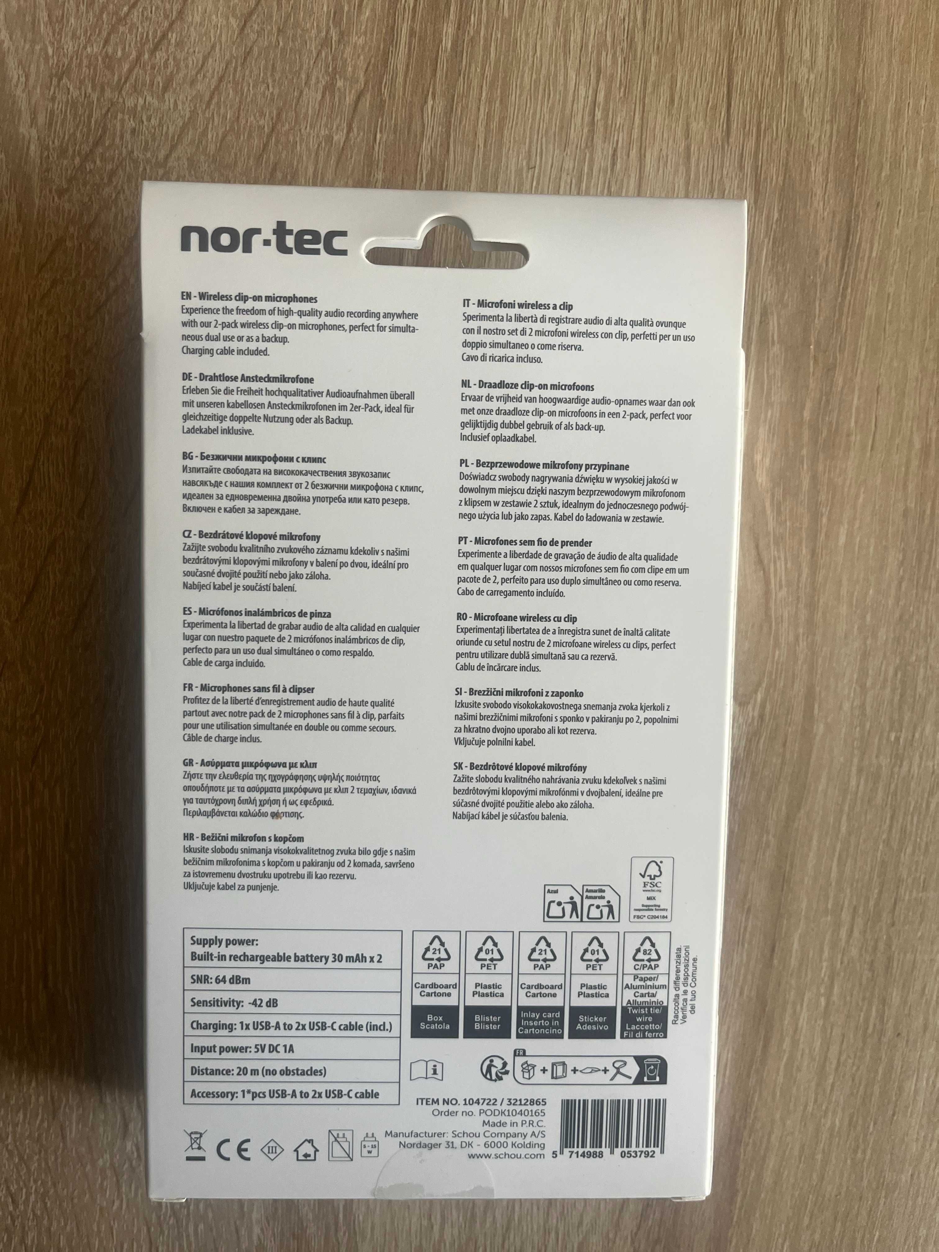 Mikrofon Kieszonkowy do telefonu Bezprzewodowy USB C NOWY 2 sztuki