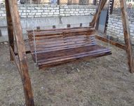 Гойдалка садова з дерева, качеля дерев'яна