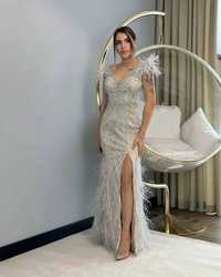 Suknia wieczorowa z piórkami, świadkowa, dla mamy weselnej :) Marina