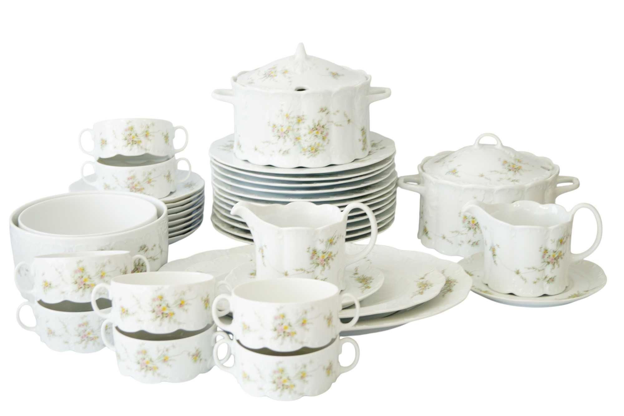Rosenthal Monbijou Grune Ranke serwis obiadowy 8-12 os bulionówki
