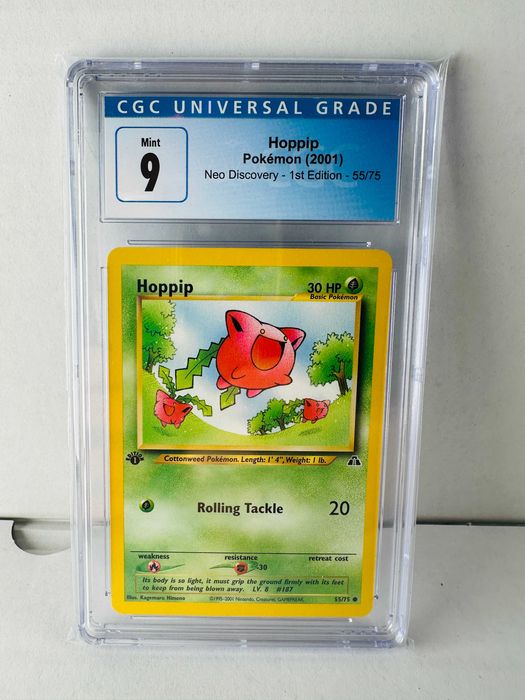 Hoppip [1st Edition!] 55/75 Neo Discovery - Karta Pokemon CGC 9