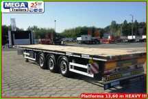 Mega Platforma 13.60 m, DMC 48 Ton - kontenery, palety, stal -UNIWERSALNA !!!  GOTOWA platforma podłoga DREWNO TWARDE. zblocza 16 T, Multilocki !!!