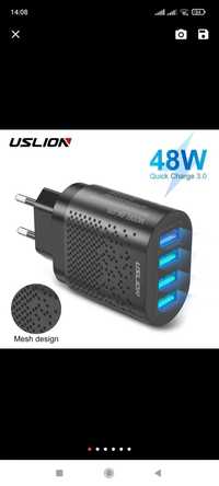 Зарядний пристрій USLION BK-393 3xUSB + Type-C