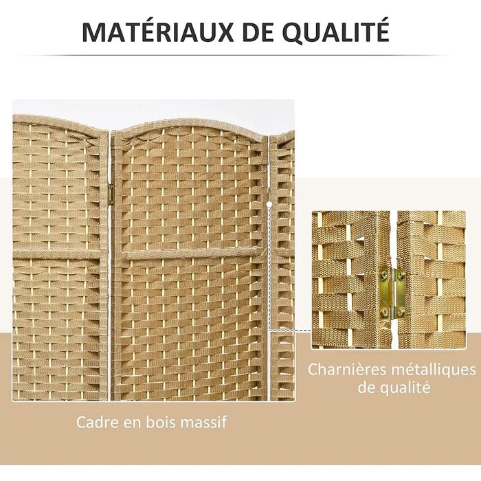 Homcom Drewniana Ścianka działowa do wnętrz.