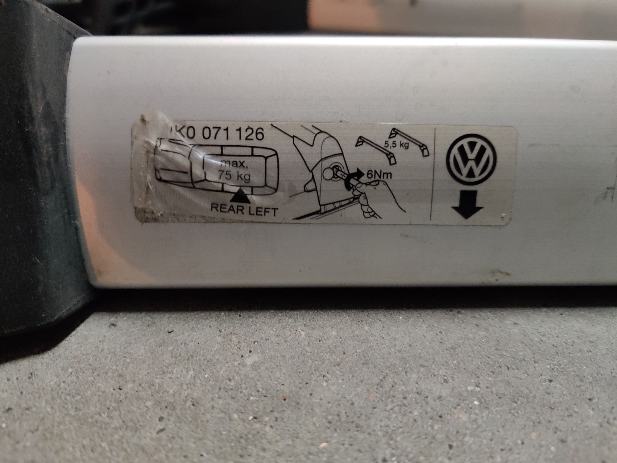 Bagażnik dachowy belki VW