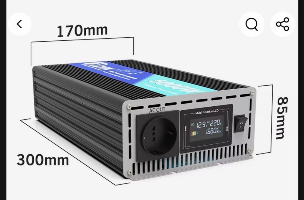 Fdik inwerter/konwerter/falownik 2200W (5000W) 12V czysty sinus