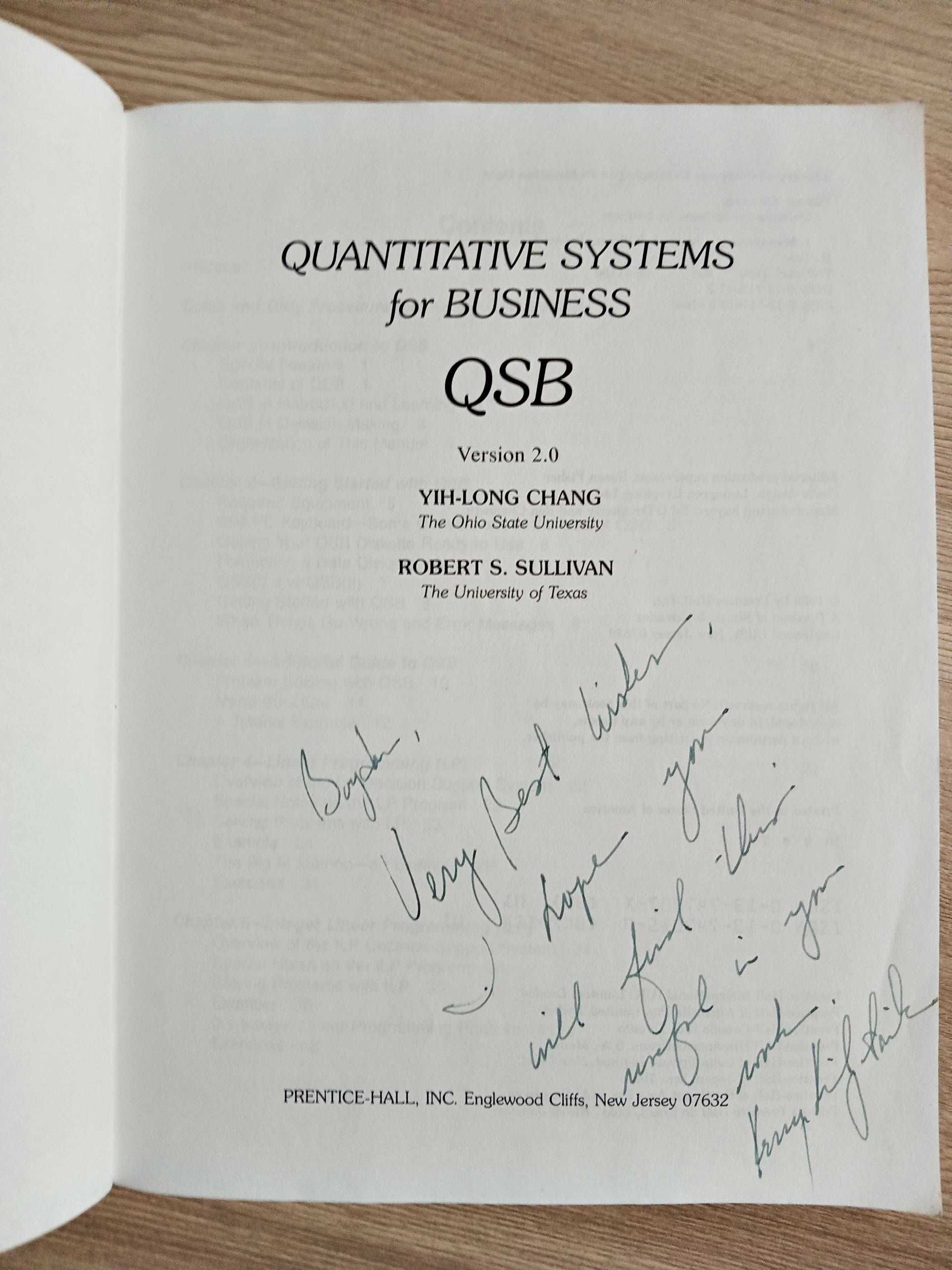 Quantitative Systems for Business Version 2.0 Yih-Long Chang, Sullivan