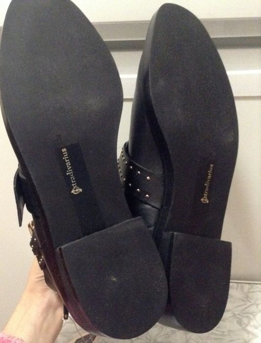 Черные кожаные ботинки сапоги stradivarius 36 - 37 девочке