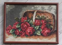 Haft krzyżykowy kwiaty