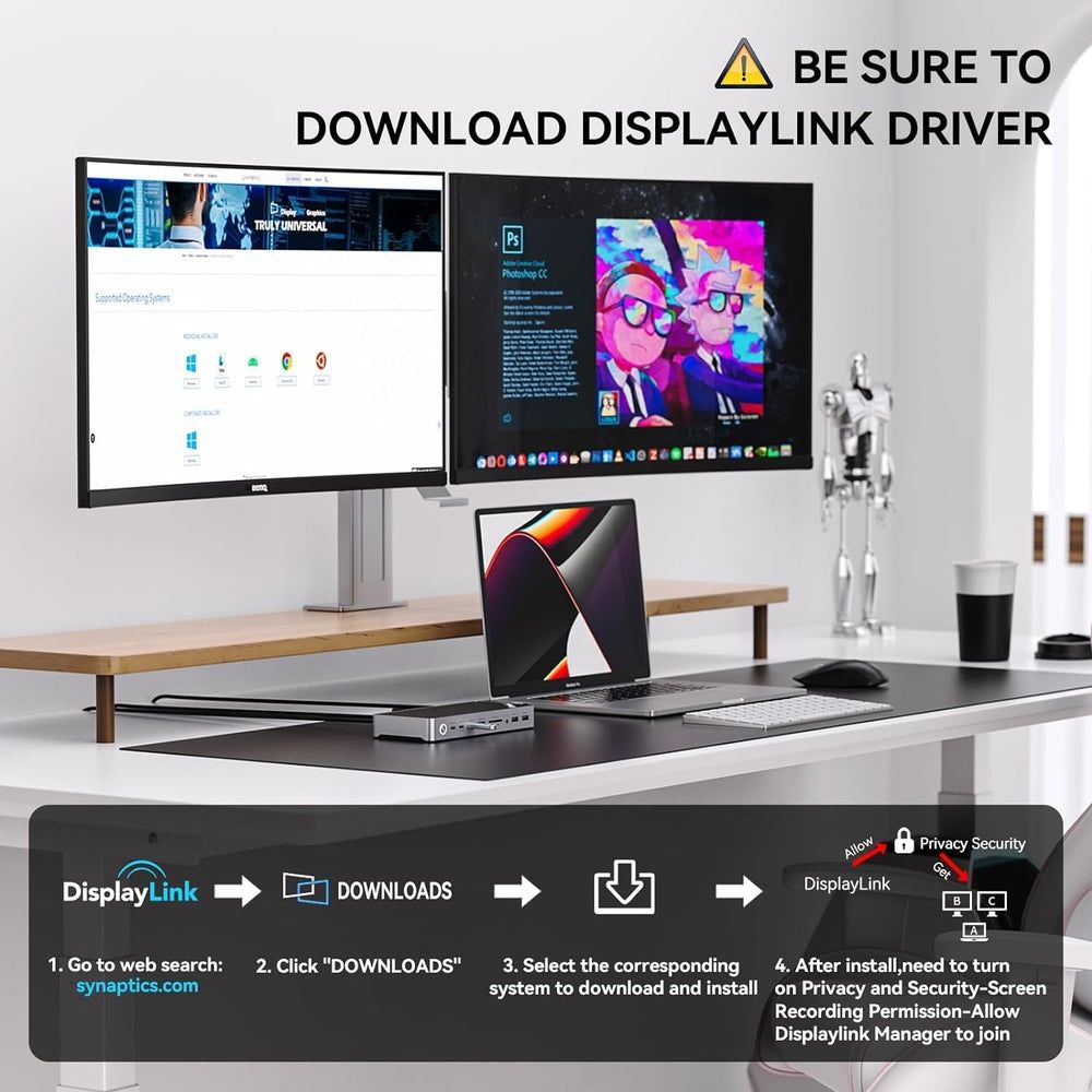 Minisopuru MD6950B 4К 120Вт DispayLink Док-станция/ USB Концентратор