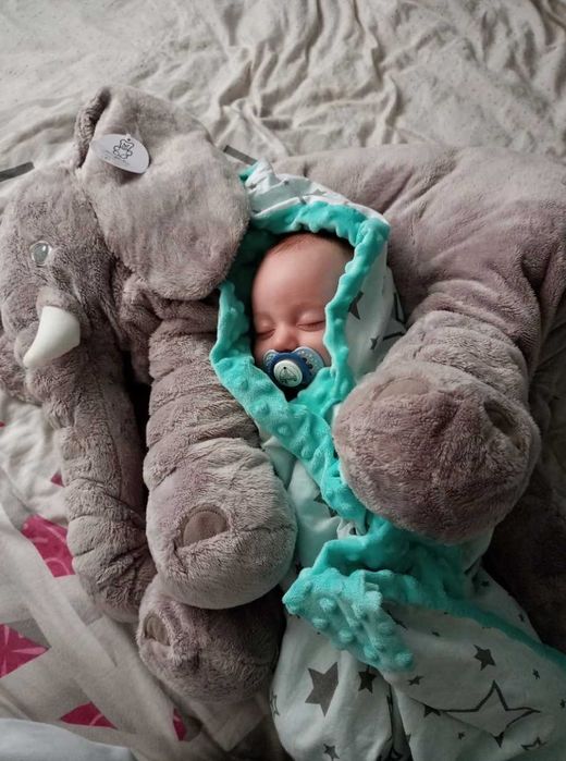 XXL Słoń Pluszowy Przytulanka Poduszka 70 cm Zabawka Dzieci Na Prezent