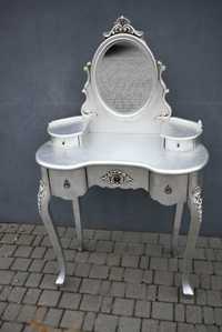 Toaletka srebrna z lustrem glamour barok ludwik rzeźbiona barokowa