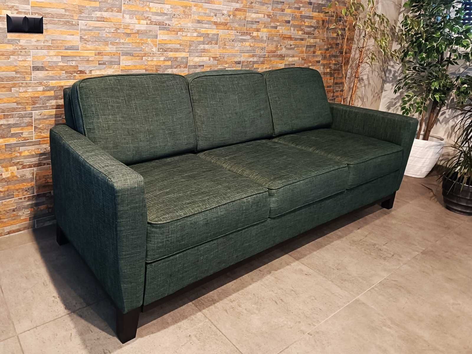 Sofa BERGEN 3 funkcja spania zielona JAK NOWA!