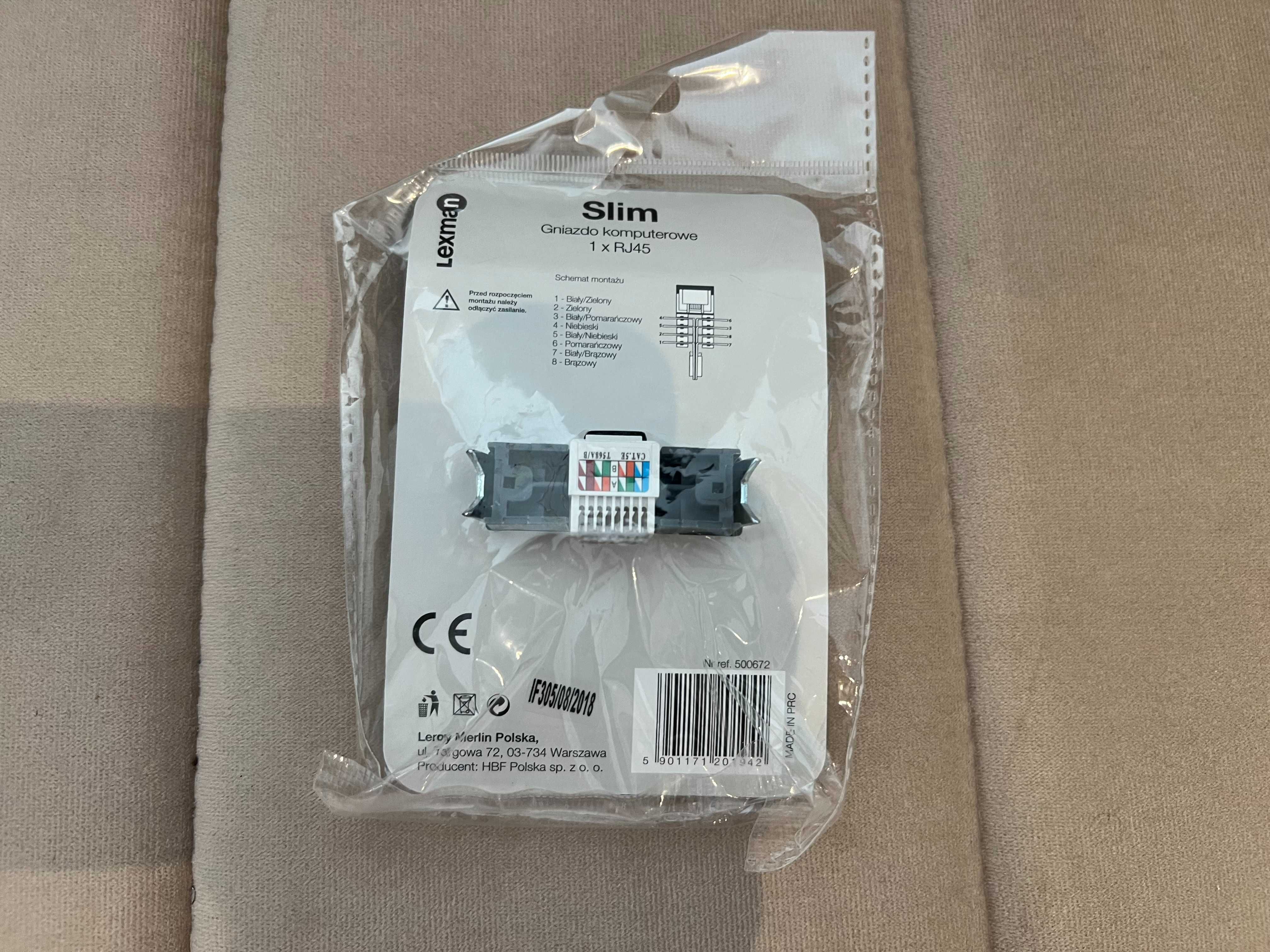 Gniazdo multimedialne RJ45 POJEDYŃCZE SLIM Biały LEXMAN