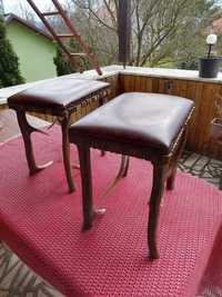 Stare krzesła taborety z poroża 2 sztuki