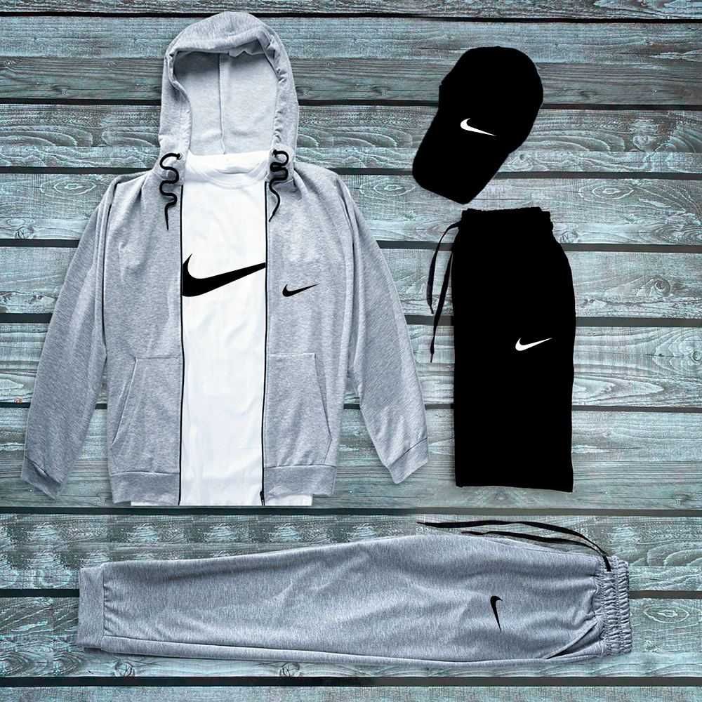 Чоловічий найк сет Nike 5в1 — футболка, кофта, штани, шорти, кепка