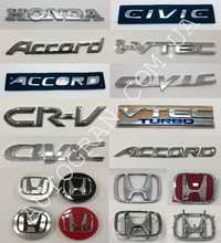 Эмблемы надписи багажника и капота Honda