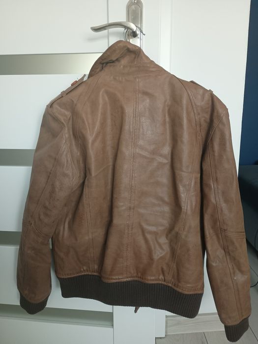 Kurtka skórzana brązowa