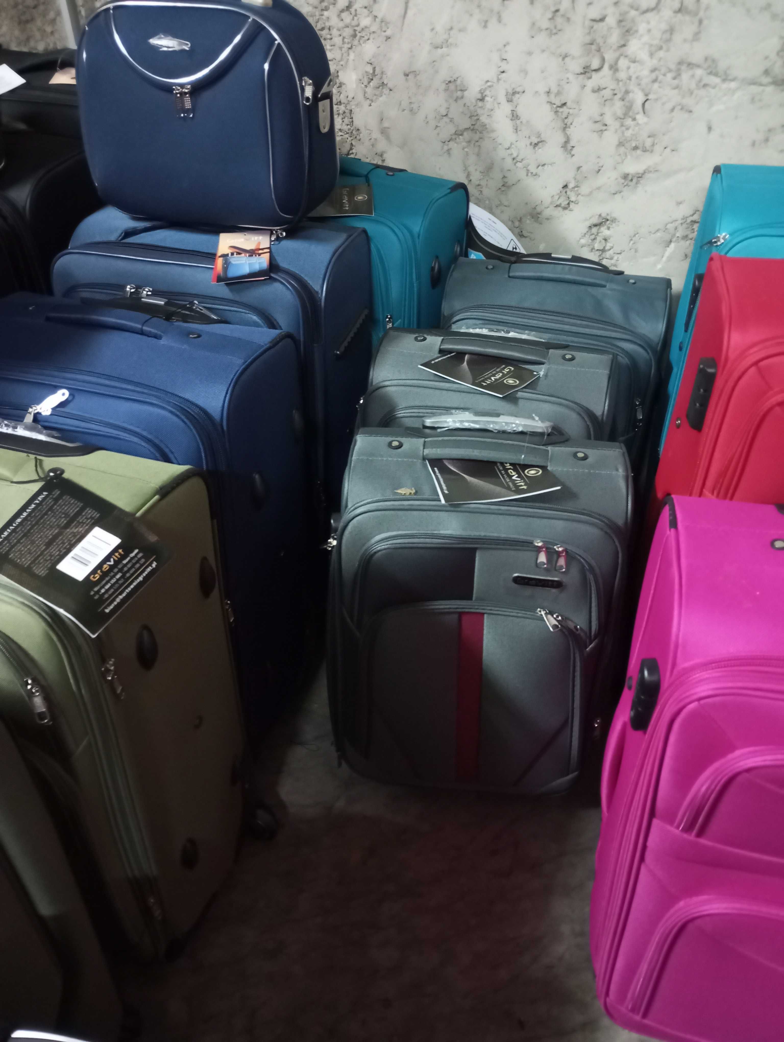 walizka mała kabinowa L na 4 kołach z grubej codury podróżna