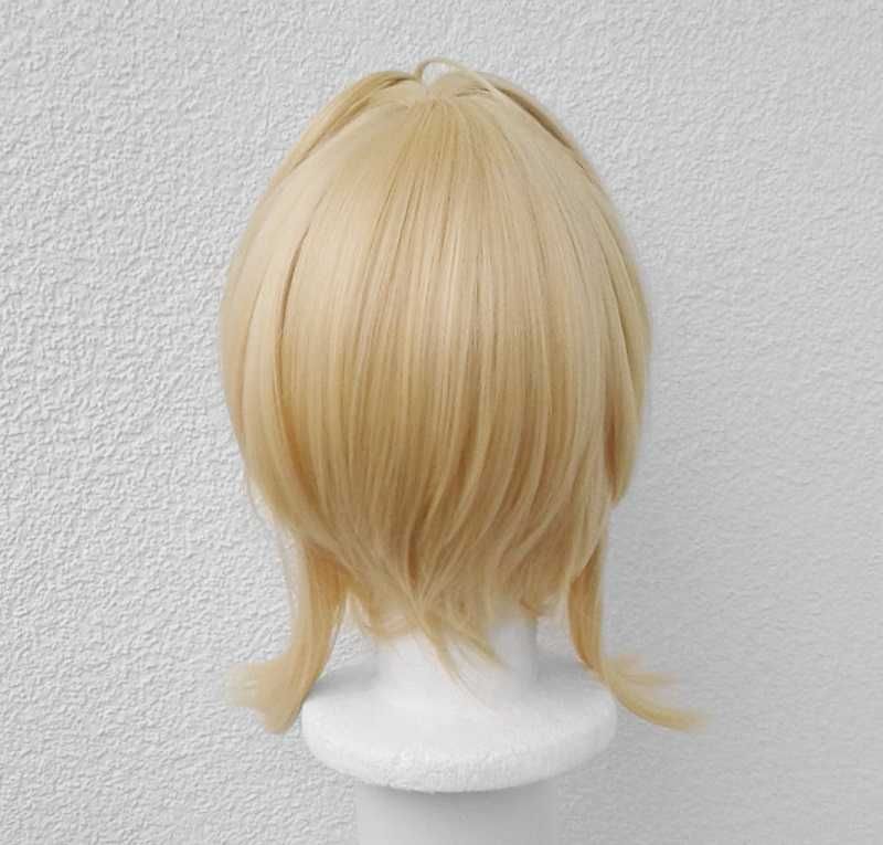 Lumine Genshin Impact Violet Evergarden krótka blond peruka cosplay