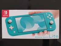 Nintendo Switch lite turkusowy komplet ładowarka pudełko szkło futerał