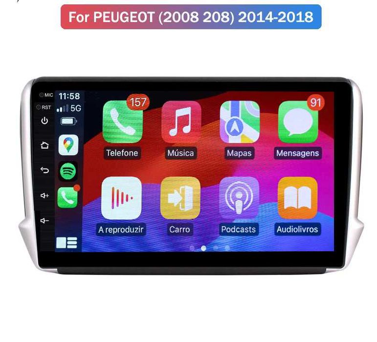 AutoRadio Para Peugeot 208/2008 Android 13 -2G+16/32Gb+Câmera/GPS_ Wif